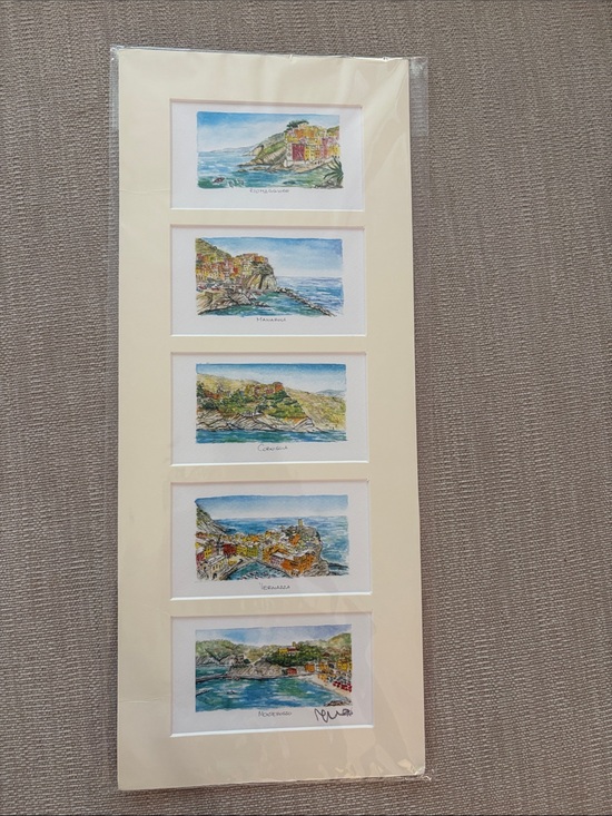 Other - Cinque Terre Mini Watercolor Paintings, set of 5 purchased in Italy